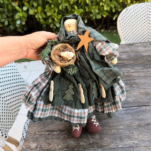 Vintage Handmade Primitive Winter Wendy Sew Pattern Christmas Snow Girl Snowman - Picture 8 of 11